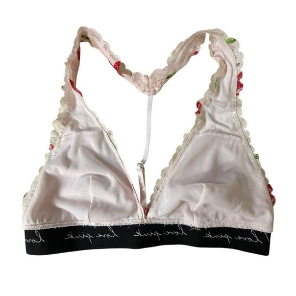 Victoria’s Secret PINK Cherry Lace Triangle Bralette Love Pink Halter Size S - Picture 9 of 11